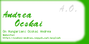 andrea ocskai business card